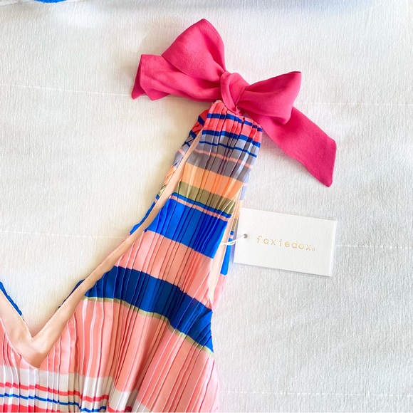 NWT FoxieDox Anthropologie Striped Pleated Shift Dress - Picture 6 of 16